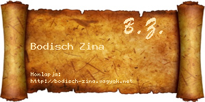 Bodisch Zina névjegykártya